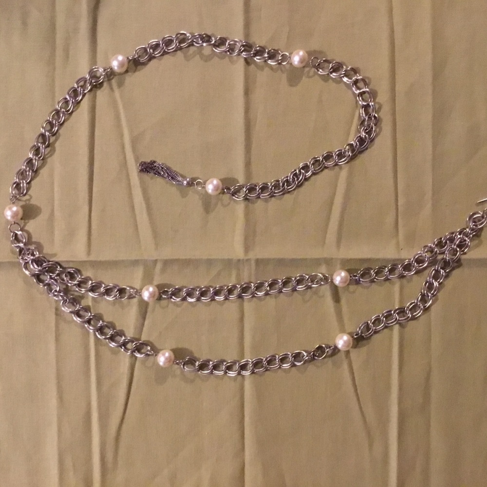 Silver Double Link Waist Chain Belt